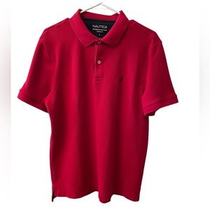 Mens Nautica red polo shirt size L